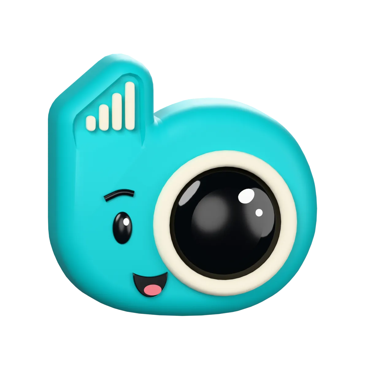 Close-up of Ollie's smiling camera-lens face