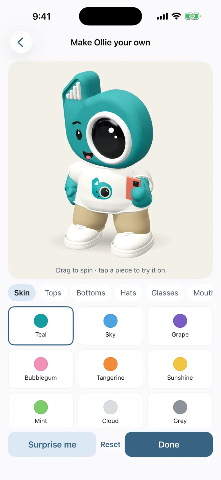Make Ollie your own customizer with skin colors